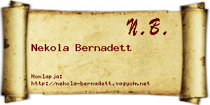 Nekola Bernadett névjegykártya